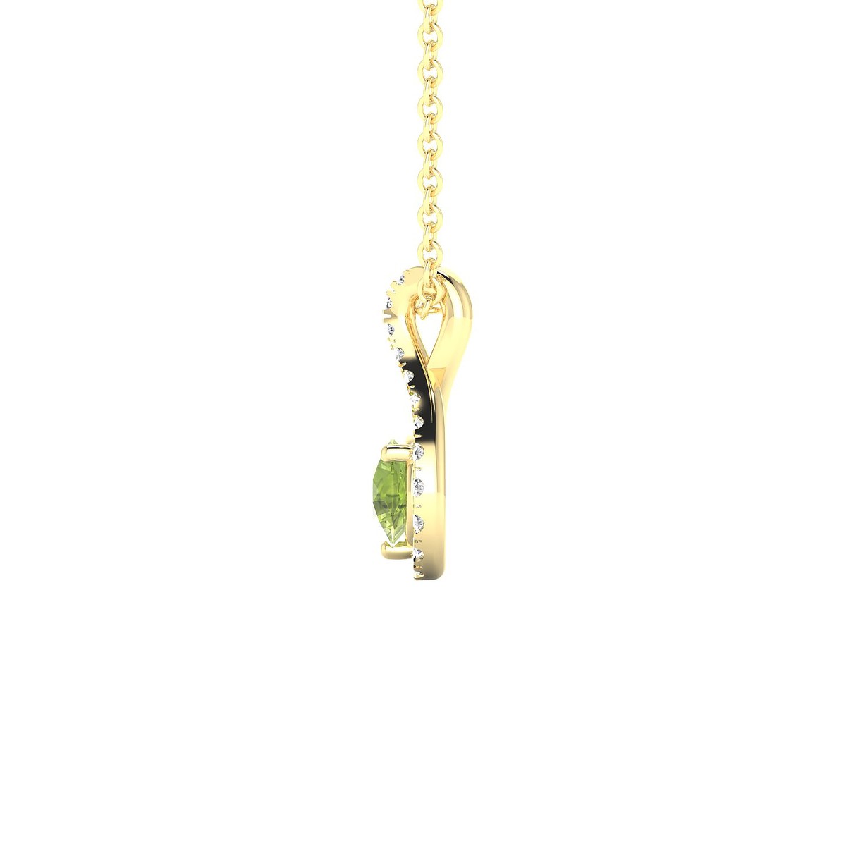 Essence | 18k Yellow Gold 4.5 mm Round Peridot Pendant