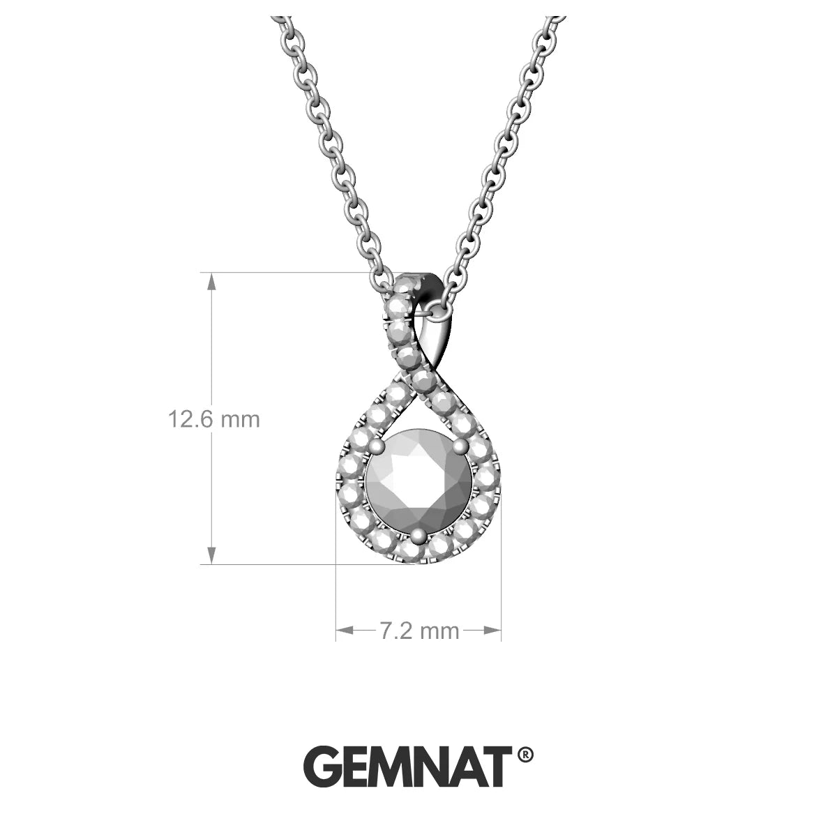 Essence | 18k White Gold 4.5 mm Round Emerald Pendant