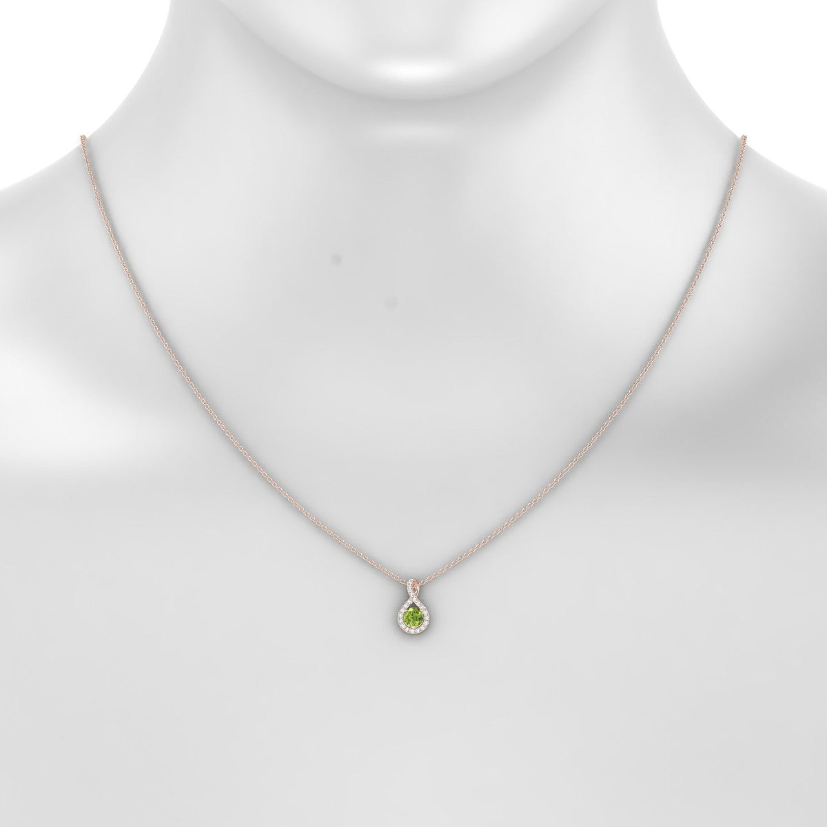 Essence | 18k Rose Gold 4.5 mm Round Peridot Pendant