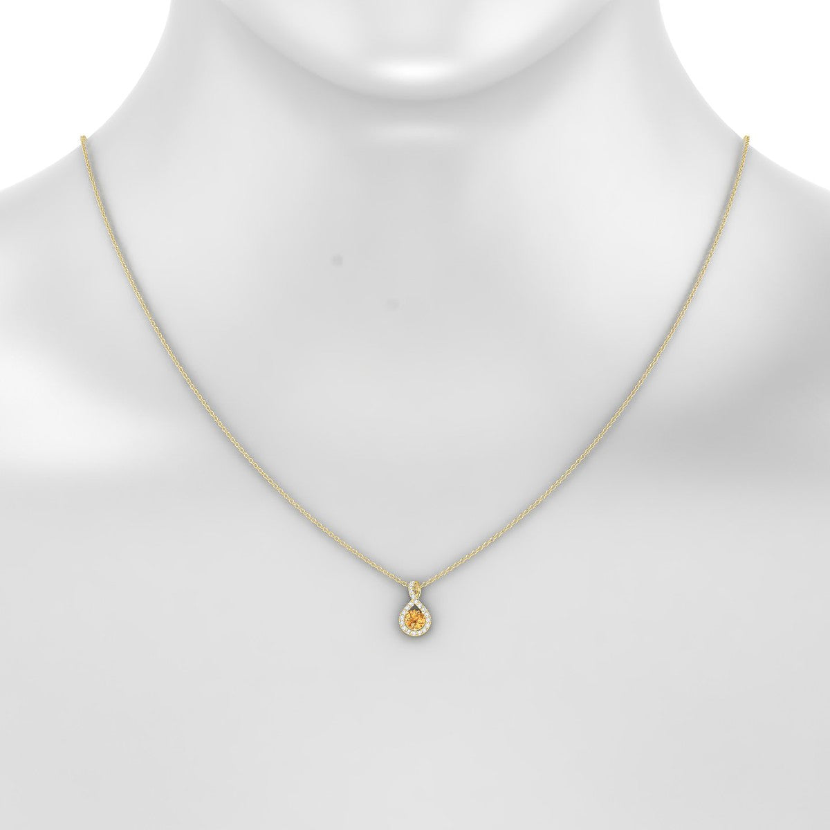 Essence | 18k Yellow Gold 4.5 mm Round Citrine Pendant