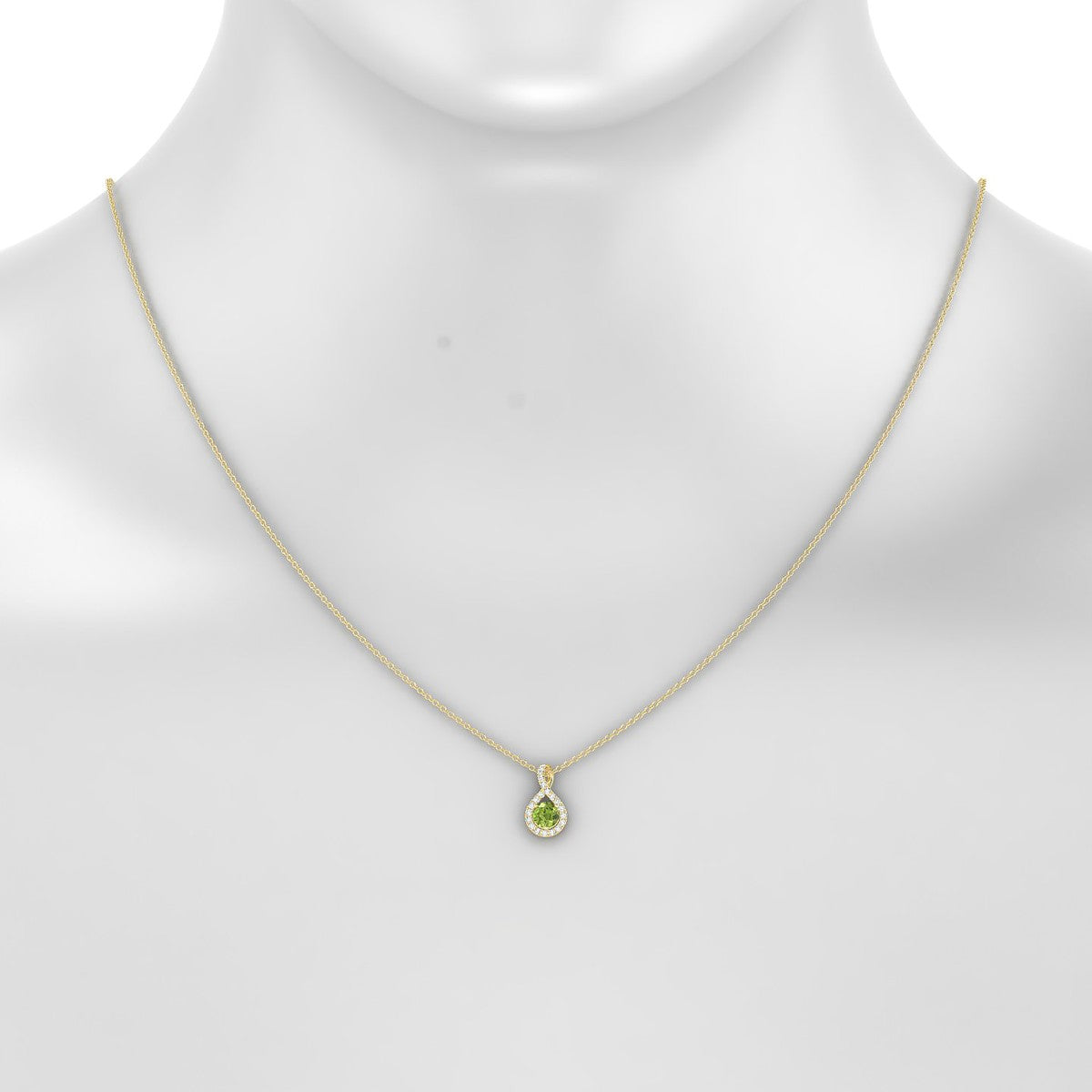 Essence | 18k Yellow Gold 4.5 mm Round Peridot Pendant
