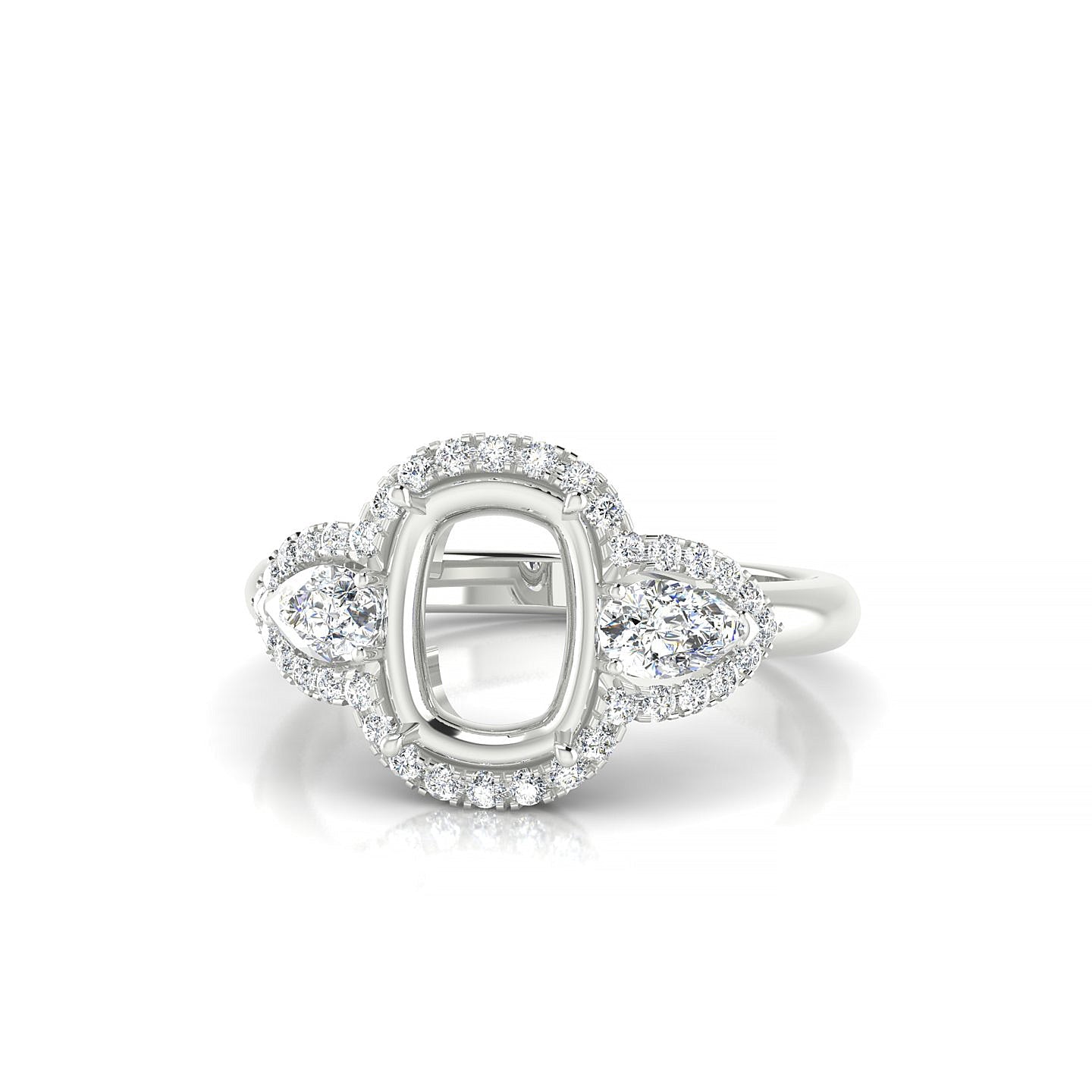 Eternal Cushion 2-2.99 ct | 18k White Gold Halo Ring
