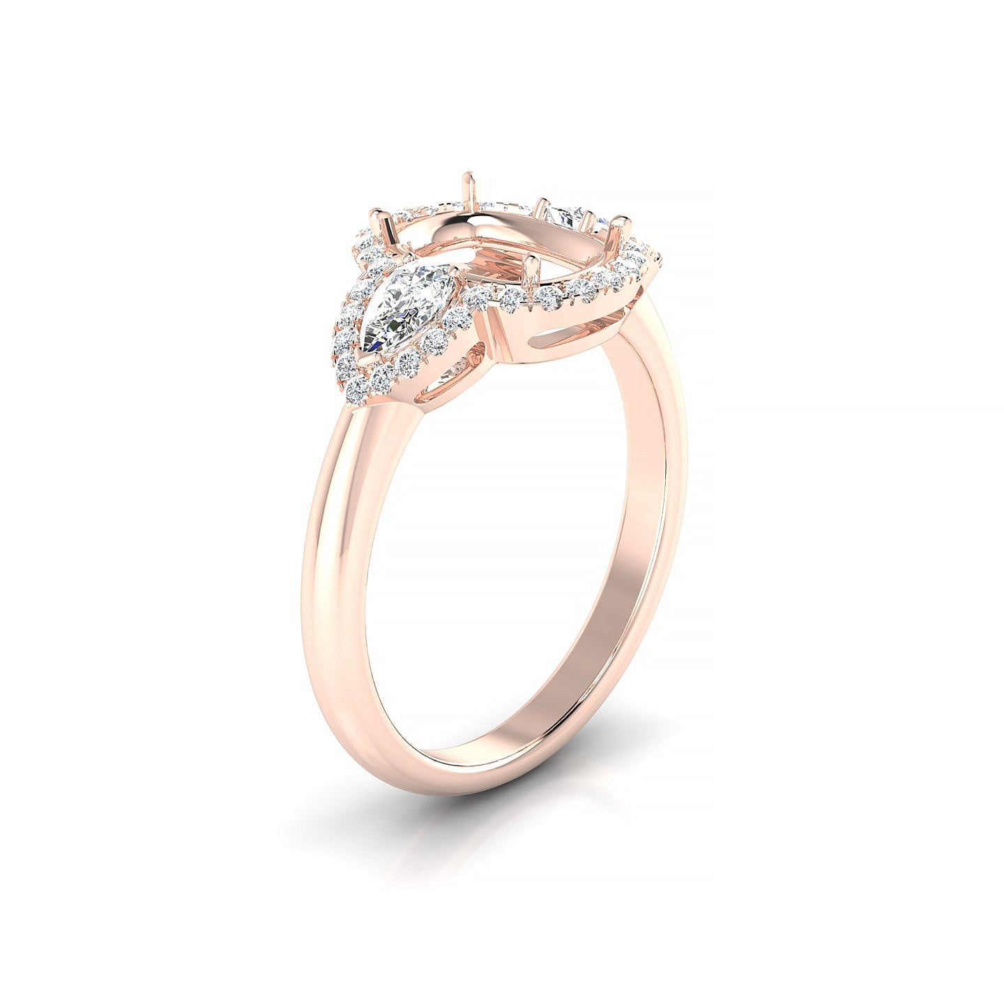 Eternal Cushion 2-2.99 ct | 18k Rose Gold Halo Ring
