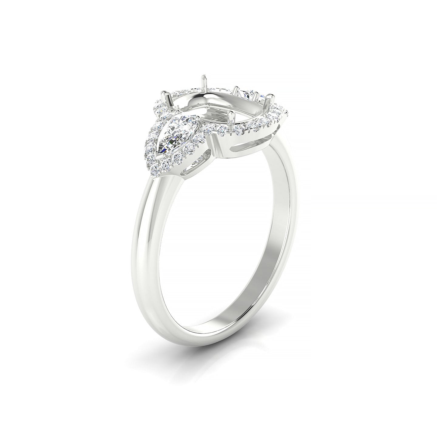 Eternal Cushion 2-2.99 ct | 18k White Gold Halo Ring