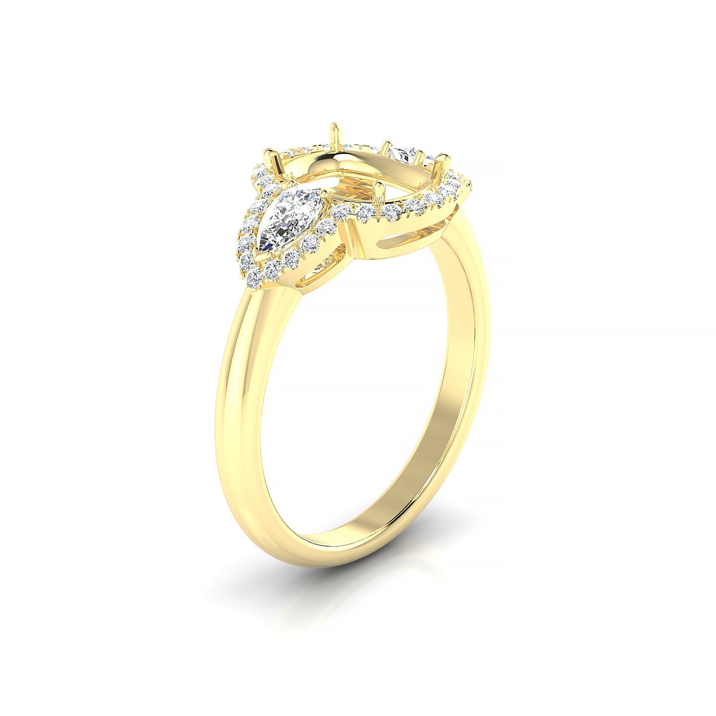 Eternal Cushion 2-2.99 ct | 18k Yellow Gold Halo Ring