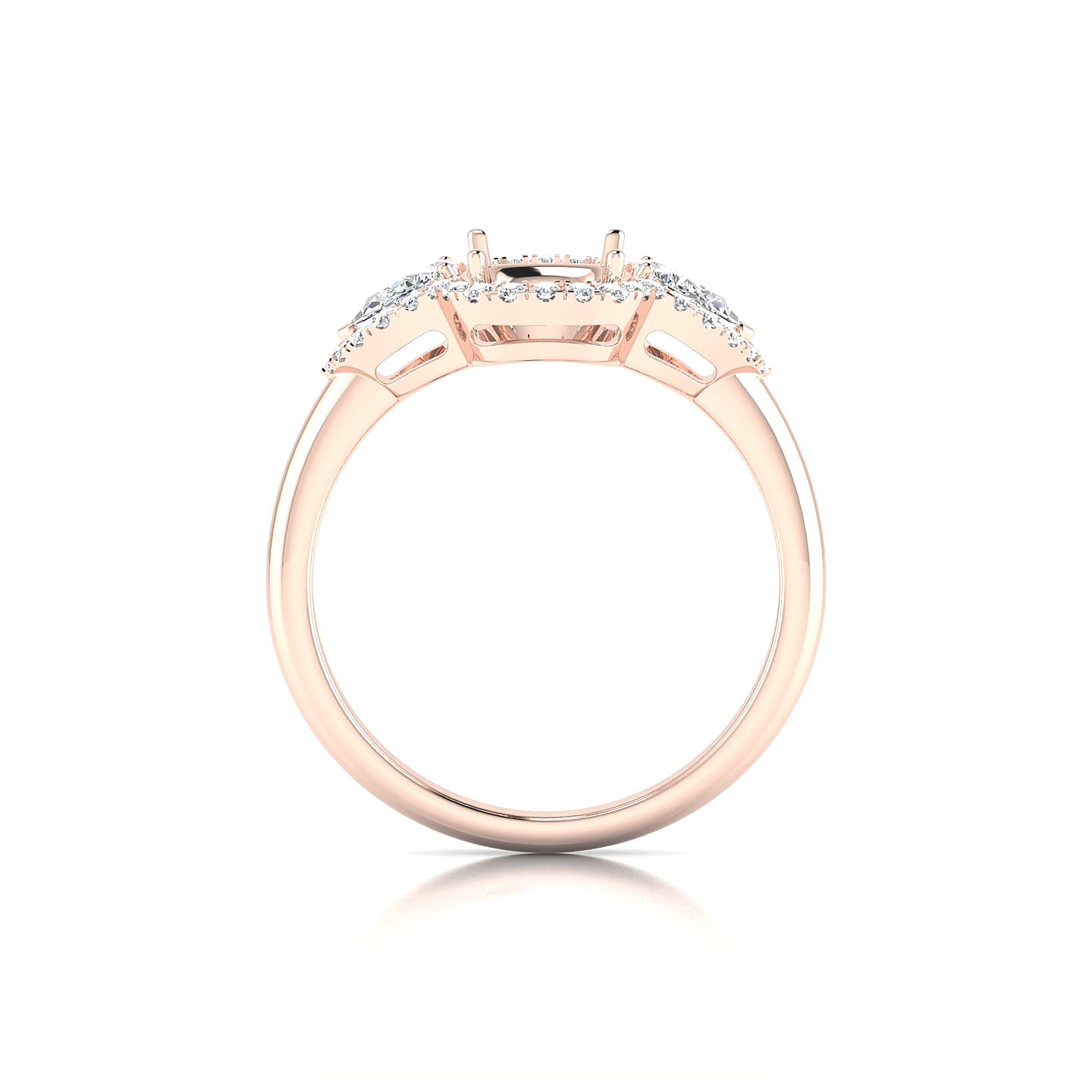 Eternal Cushion 2-2.99 ct | 18k Rose Gold Halo Ring