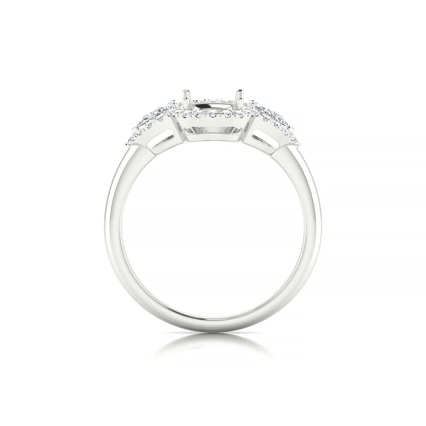 Eternal Cushion 2-2.99 ct | 18k White Gold Halo Ring