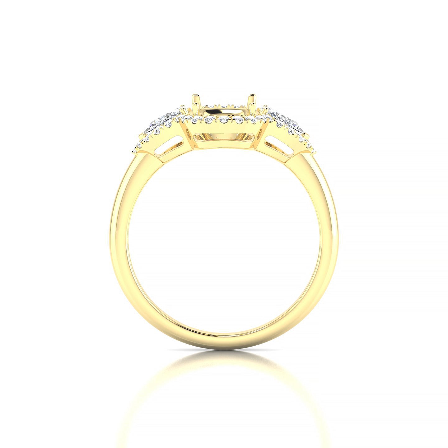 Eternal Cushion 2-2.99 ct | 18k Yellow Gold Halo Ring