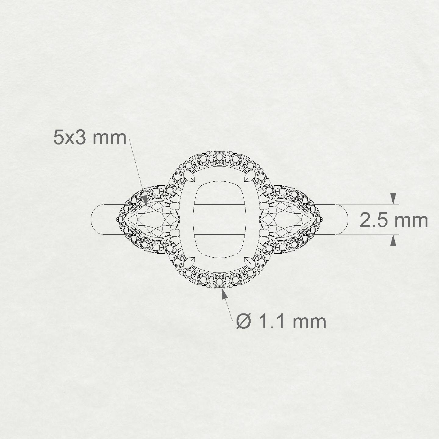 Eternal Cushion 2-2.99 ct | 18k White Gold Halo Ring