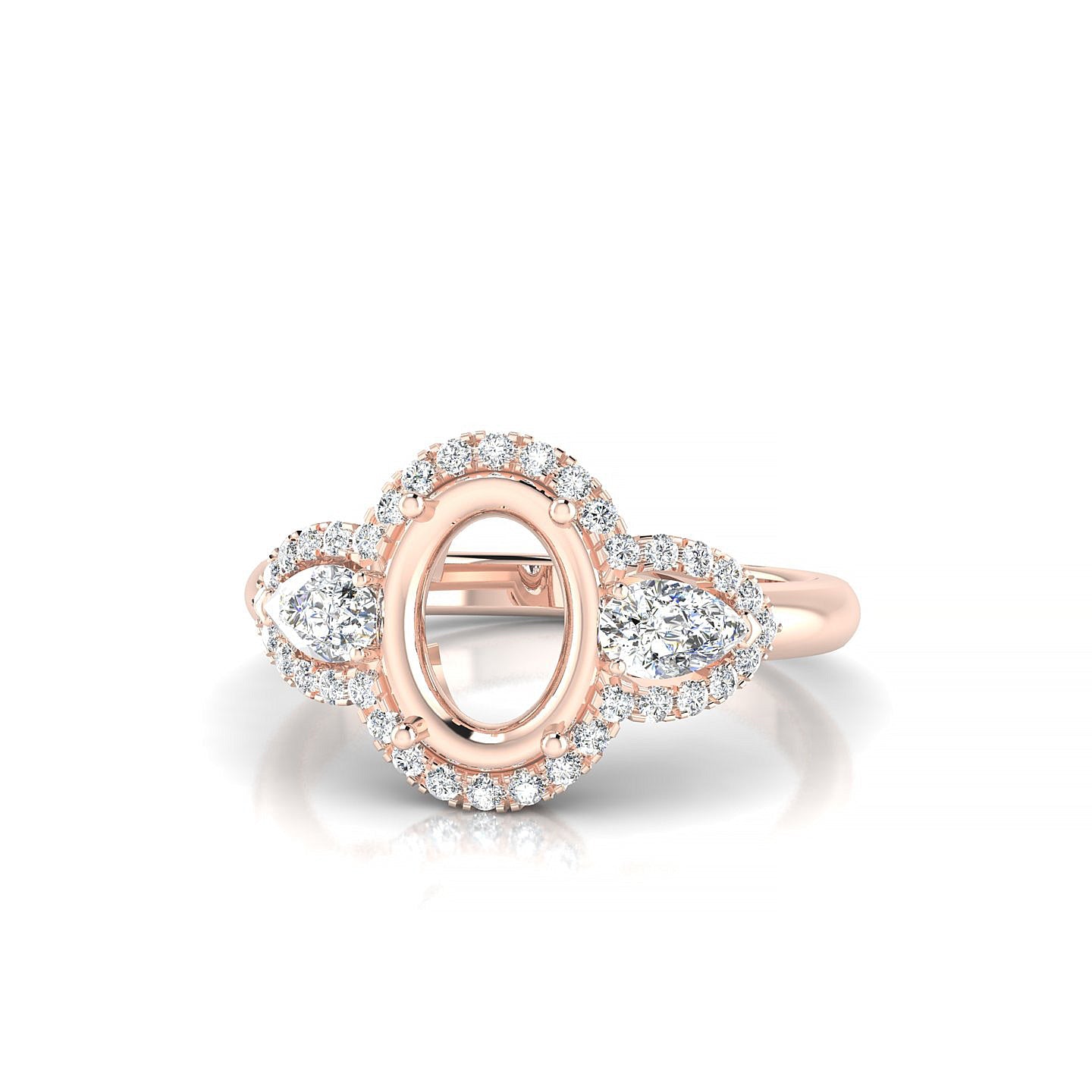 Eternal Oval 2-2.99 ct | 18k Rose Gold Halo Ring