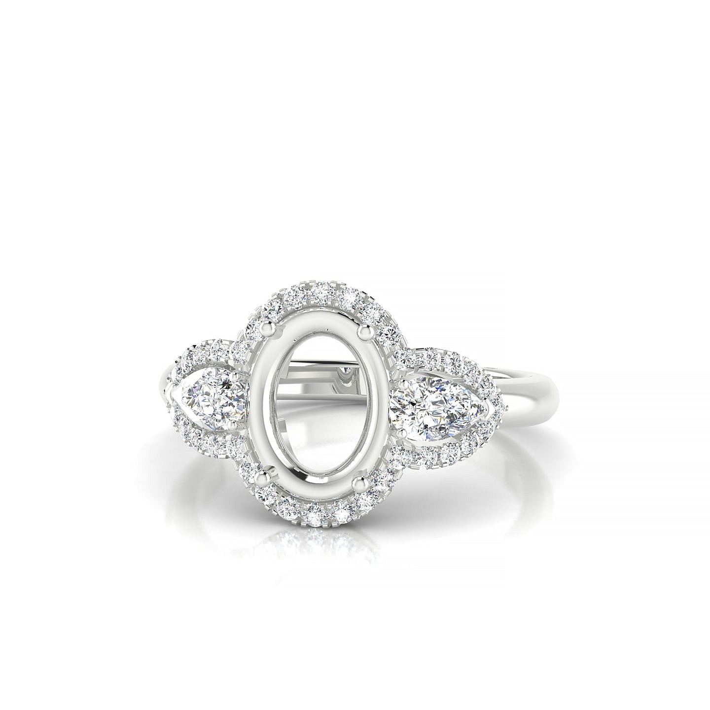 Eternal Oval 2-2.99 ct | 18k White Gold Halo Ring