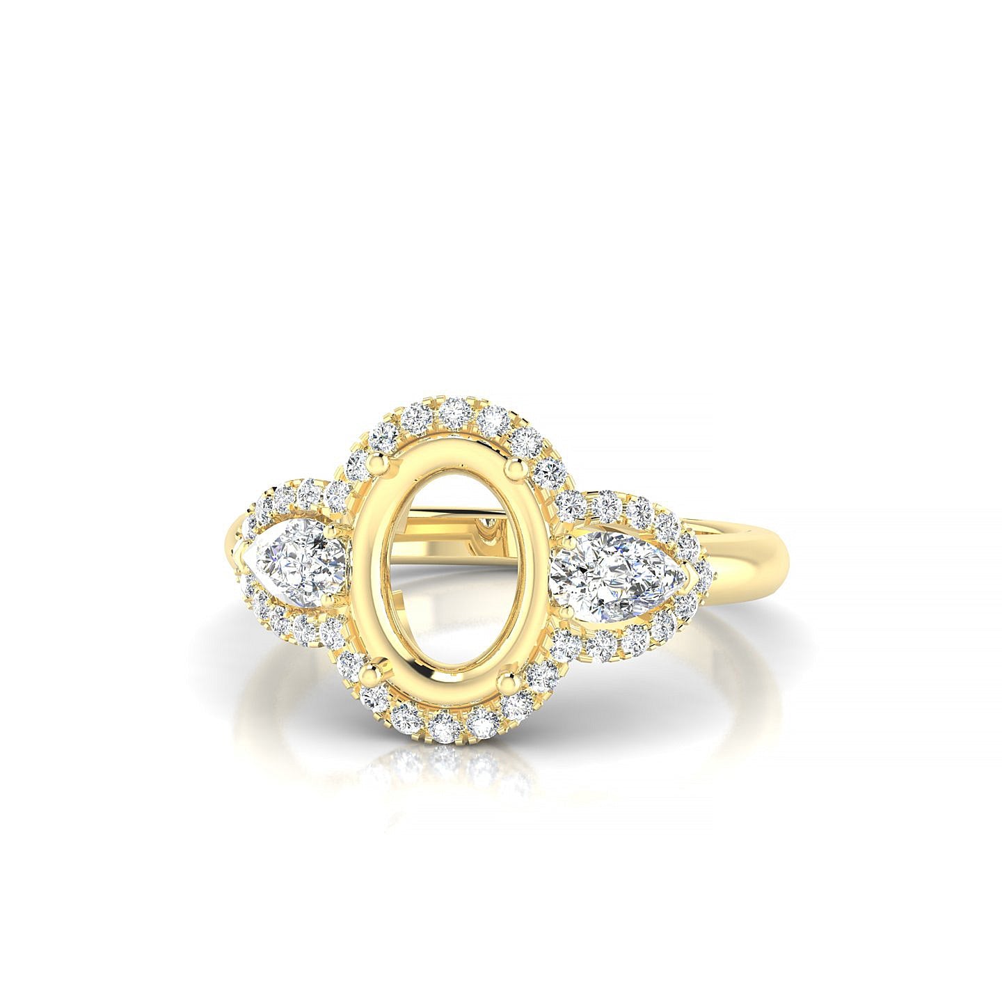 Eternal Oval 2-2.99 ct | 18k Yellow Gold Halo Ring