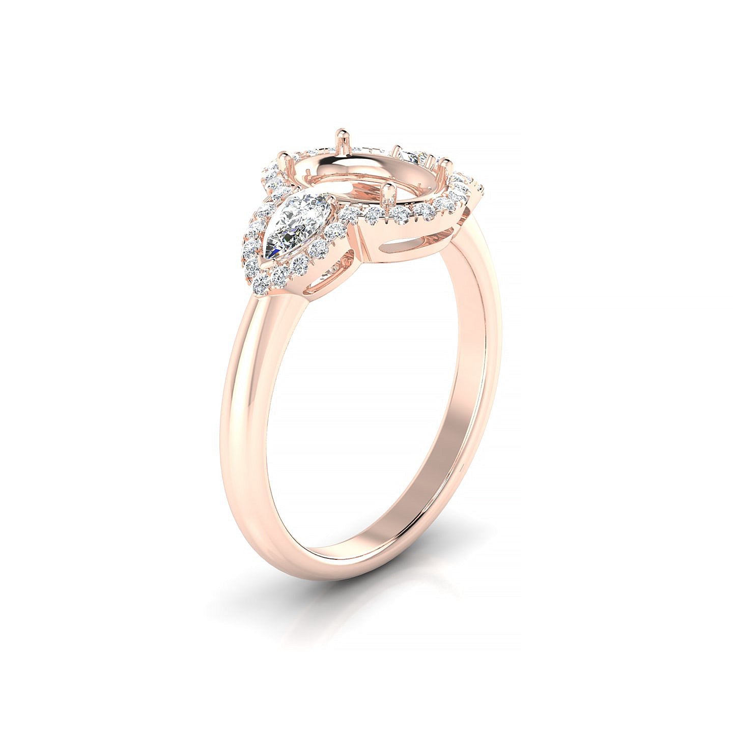 Eternal Oval 2-2.99 ct | 18k Rose Gold Halo Ring