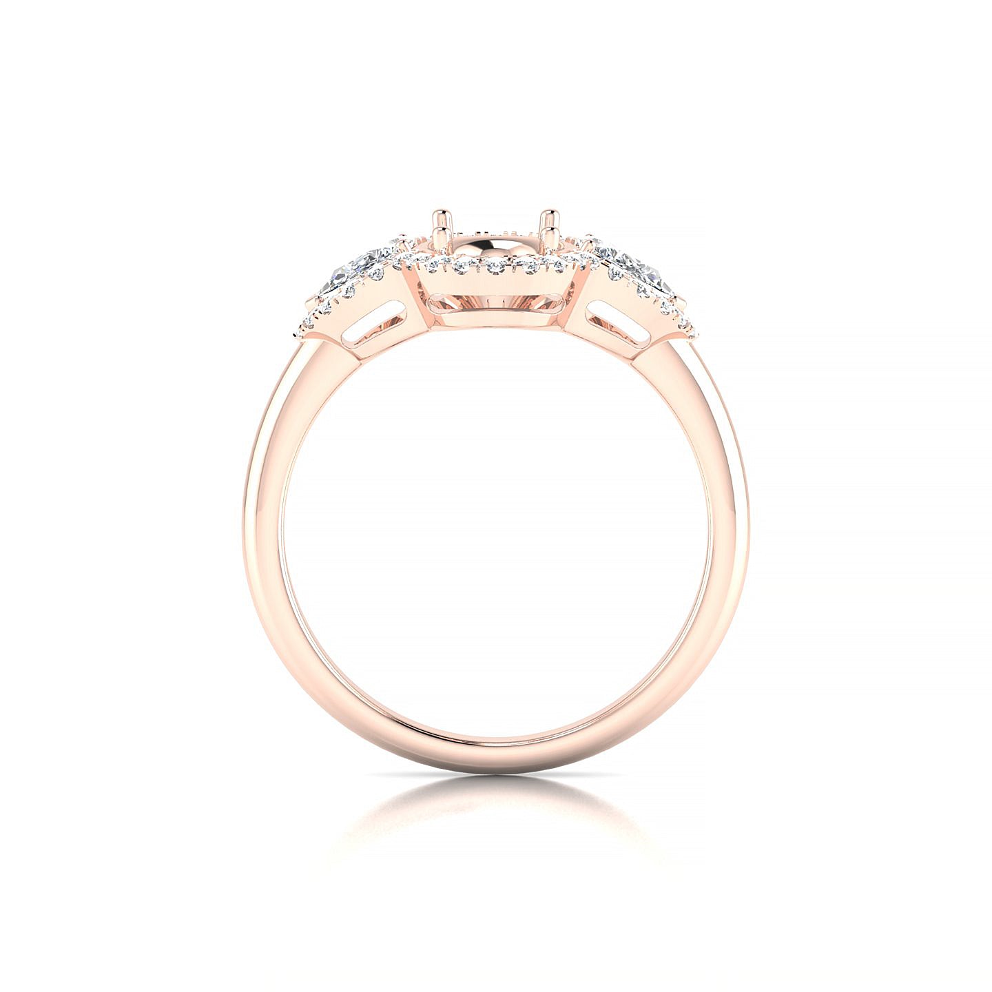 Eternal Oval 2-2.99 ct | 18k Rose Gold Halo Ring