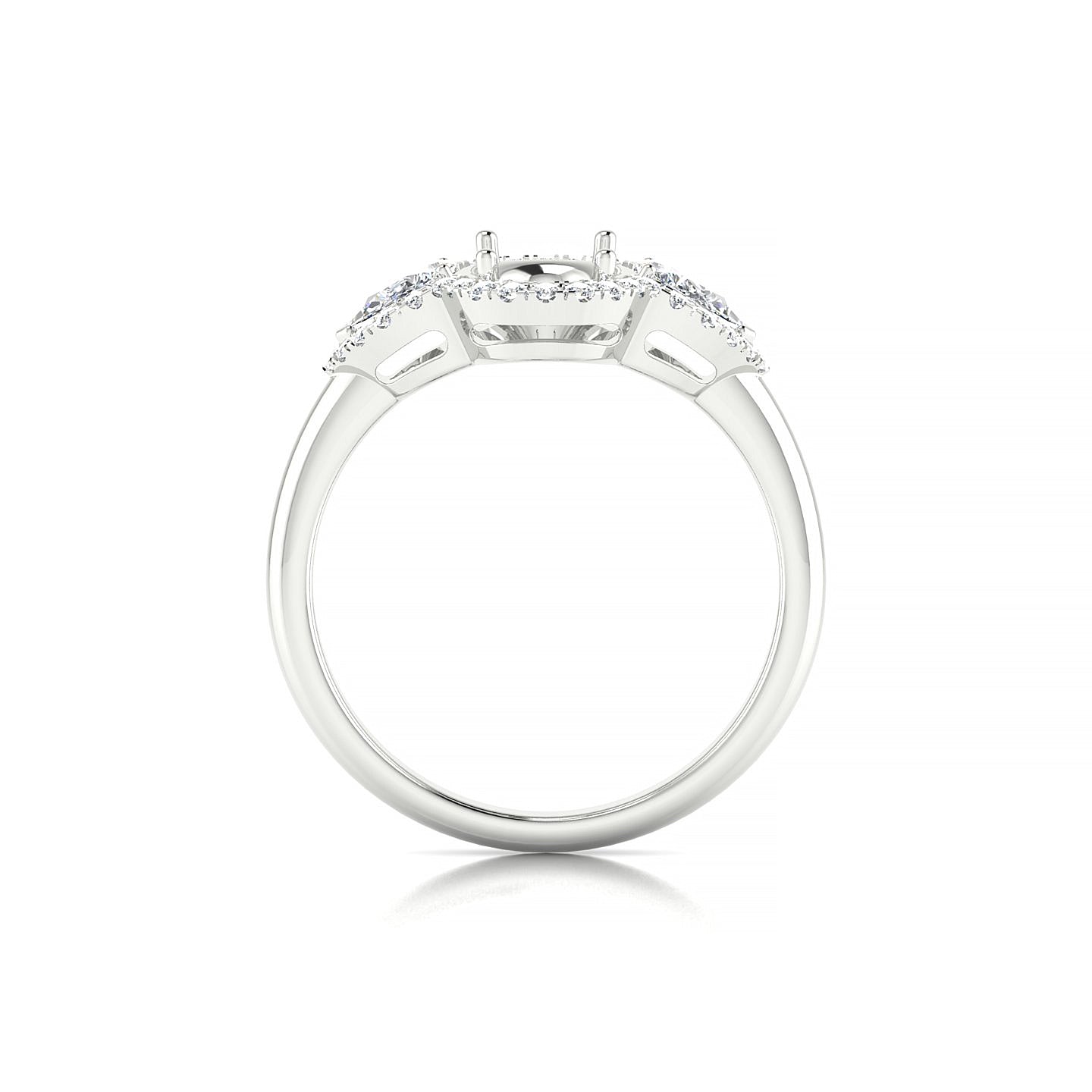 Eternal Oval 2-2.99 ct | 18k White Gold Halo Ring