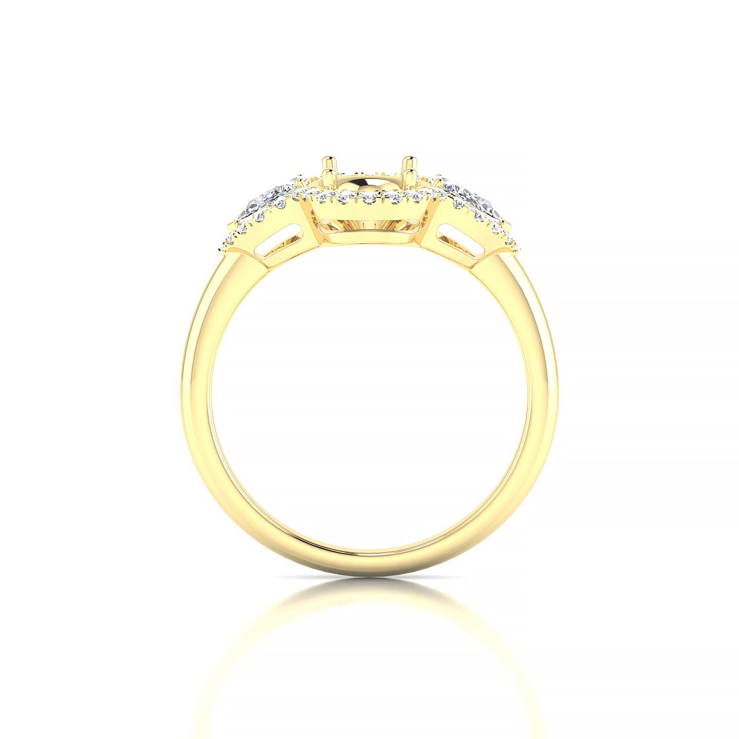 Eternal Oval 2-2.99 ct | 18k Yellow Gold Halo Ring