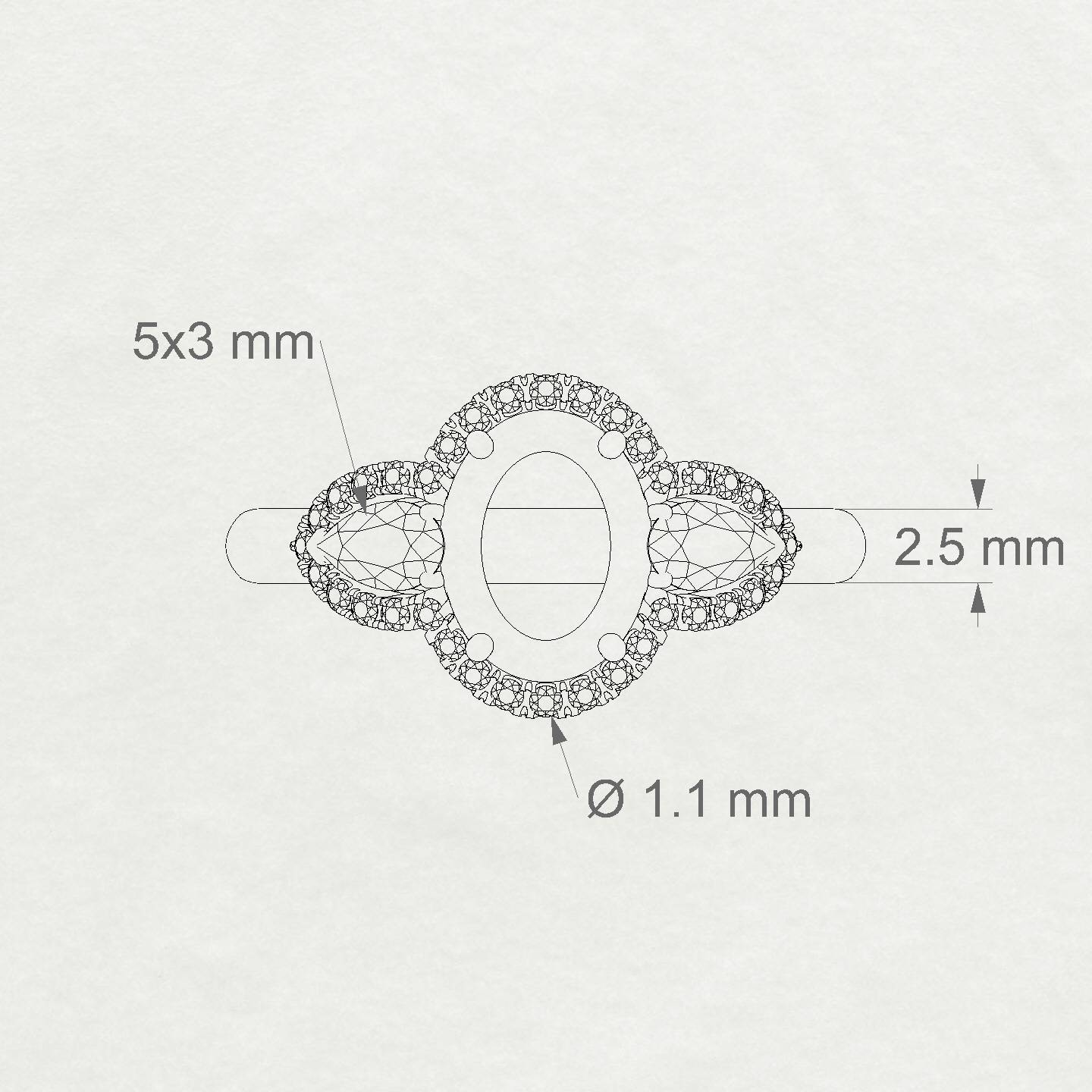 Eternal Oval 2-2.99 ct | 18k White Gold Halo Ring