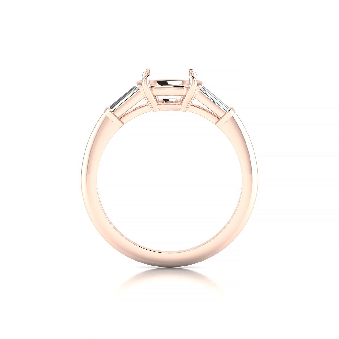 Everlasting Cushion 2-2.99 ct | 18k Rose Gold Side Stones Ring