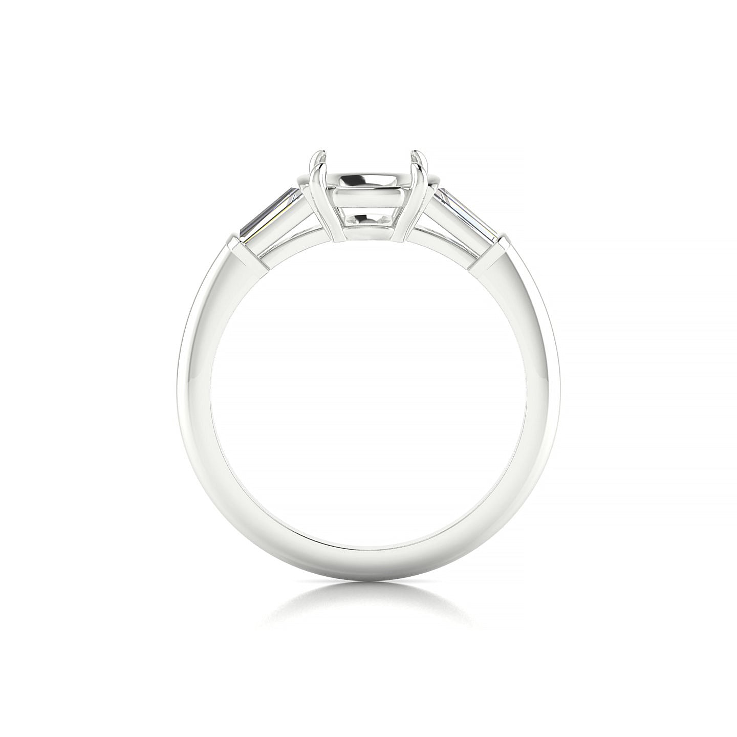 Everlasting Cushion 2-2.99 ct | 18k White Gold Side Stones Ring