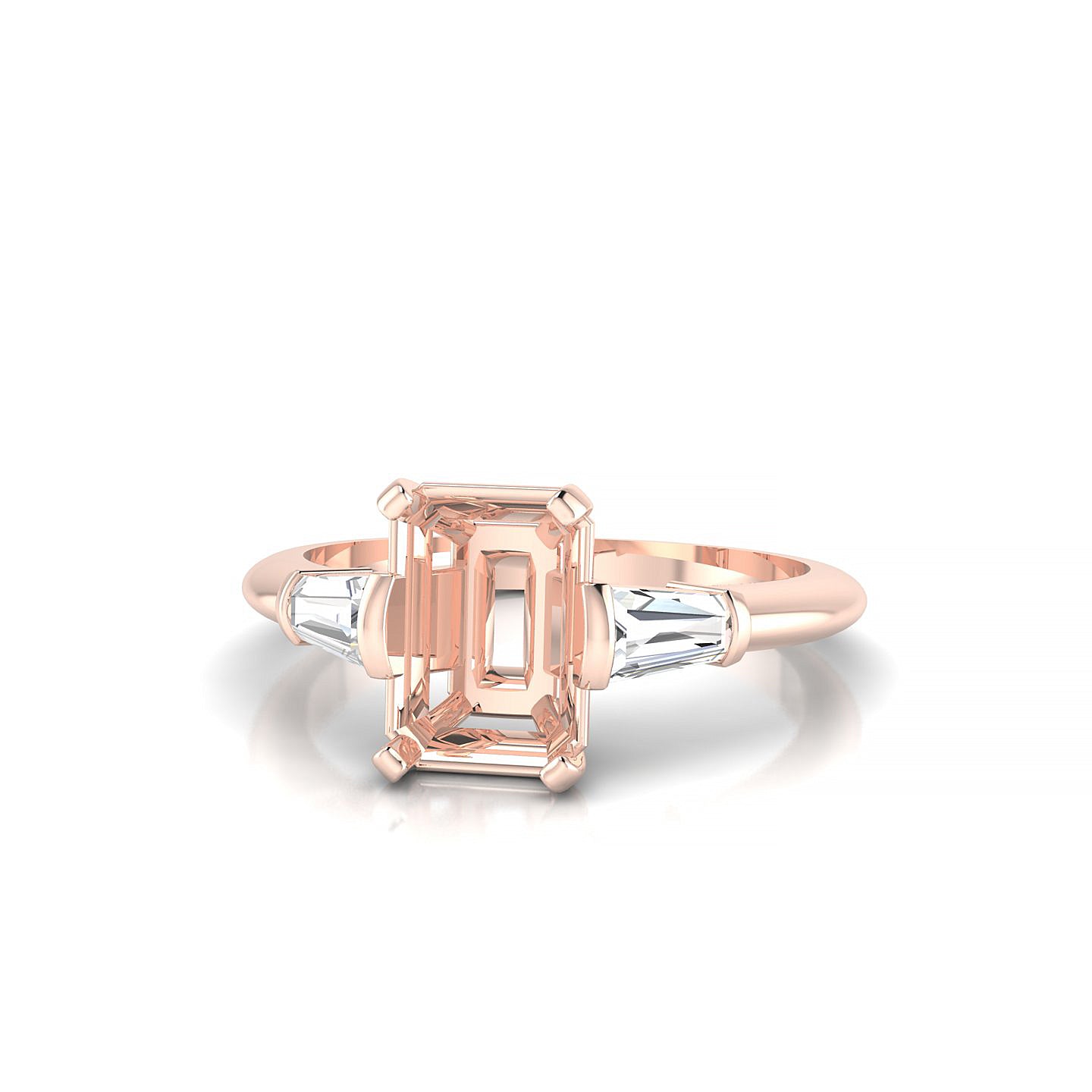 Everlasting Emerald 2-2.99 ct | 18k Rose Gold Side Stones Ring