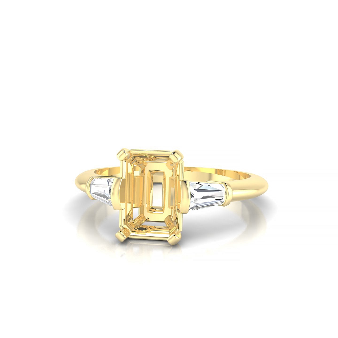Everlasting Emerald 2-2.99 ct | 18k Yellow Gold Side Stones Ring