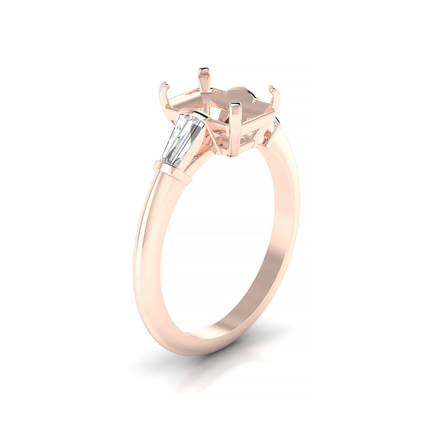 Everlasting Emerald 2-2.99 ct | 18k Rose Gold Side Stones Ring