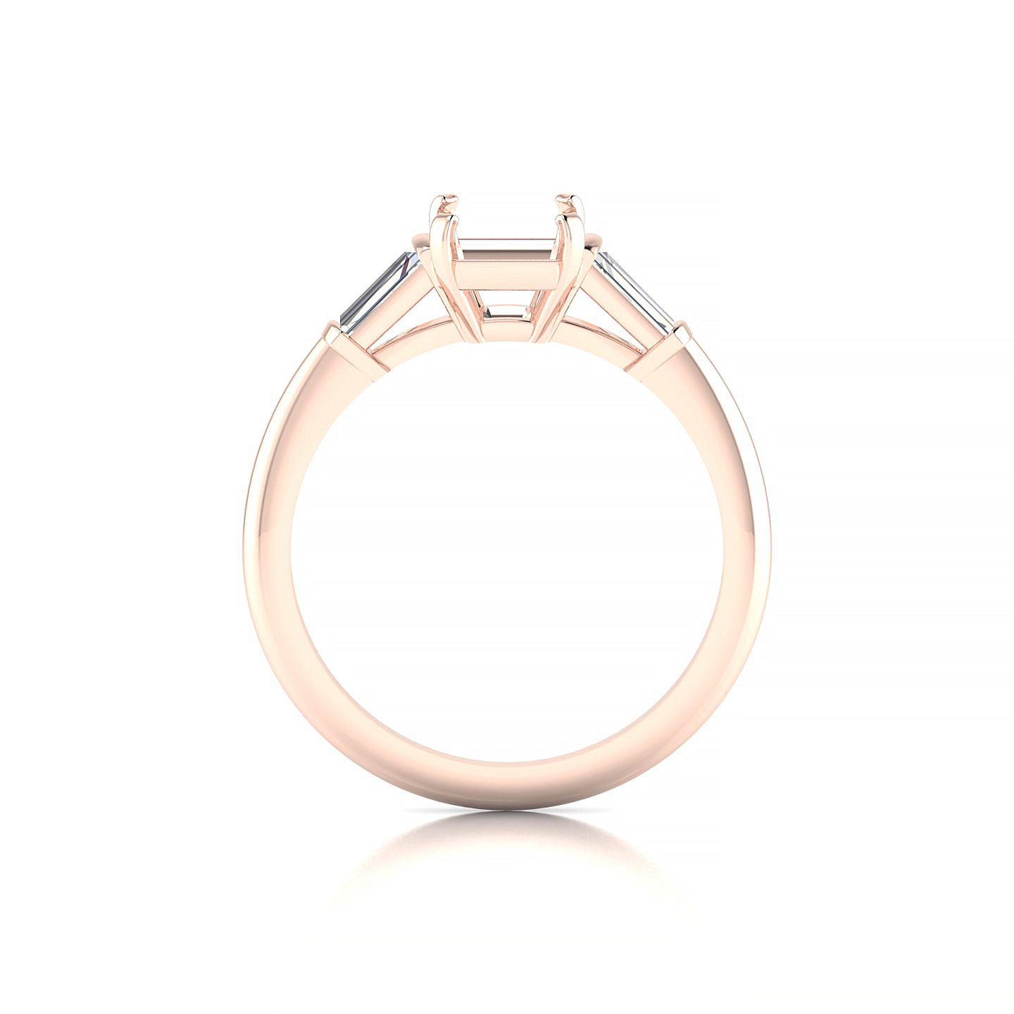 Everlasting Emerald 2-2.99 ct | 18k Rose Gold Side Stones Ring