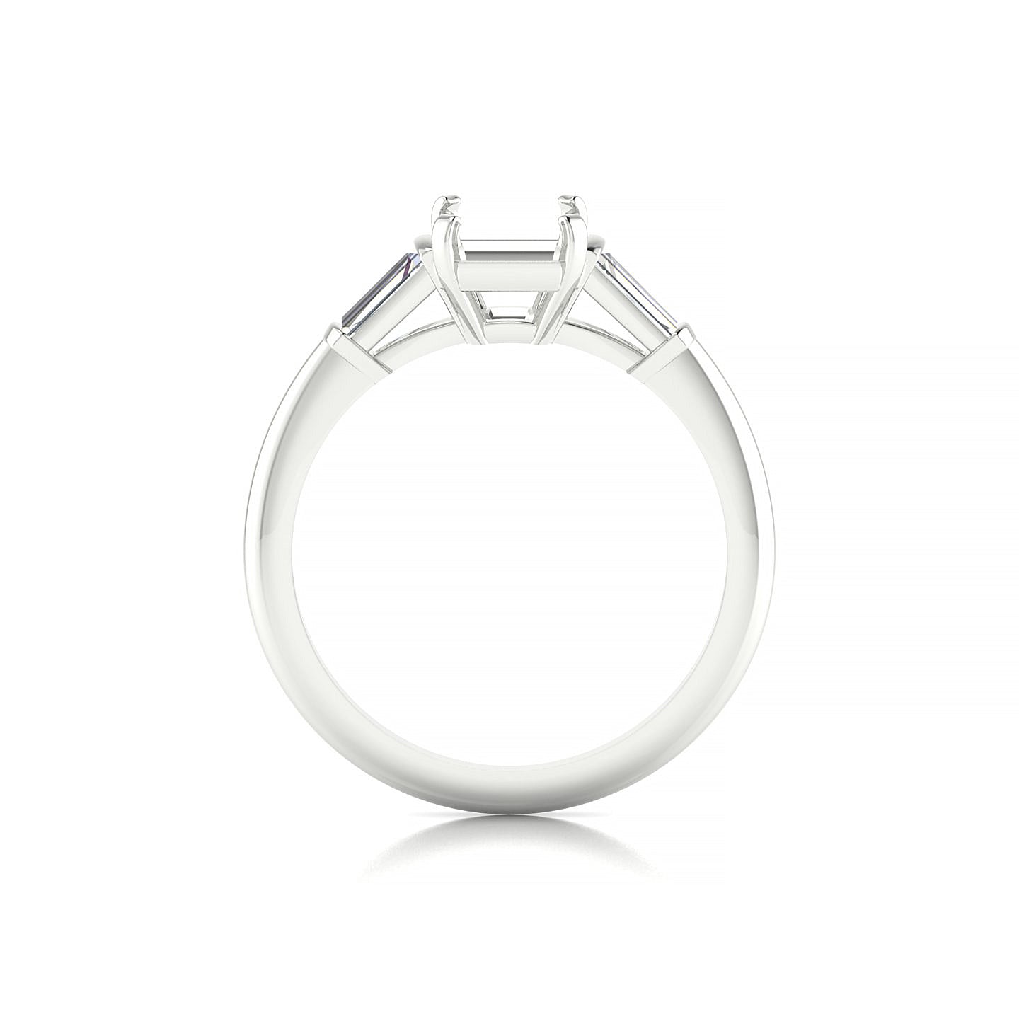 Everlasting Emerald 2-2.99 ct | 18k White Gold Side Stones Ring