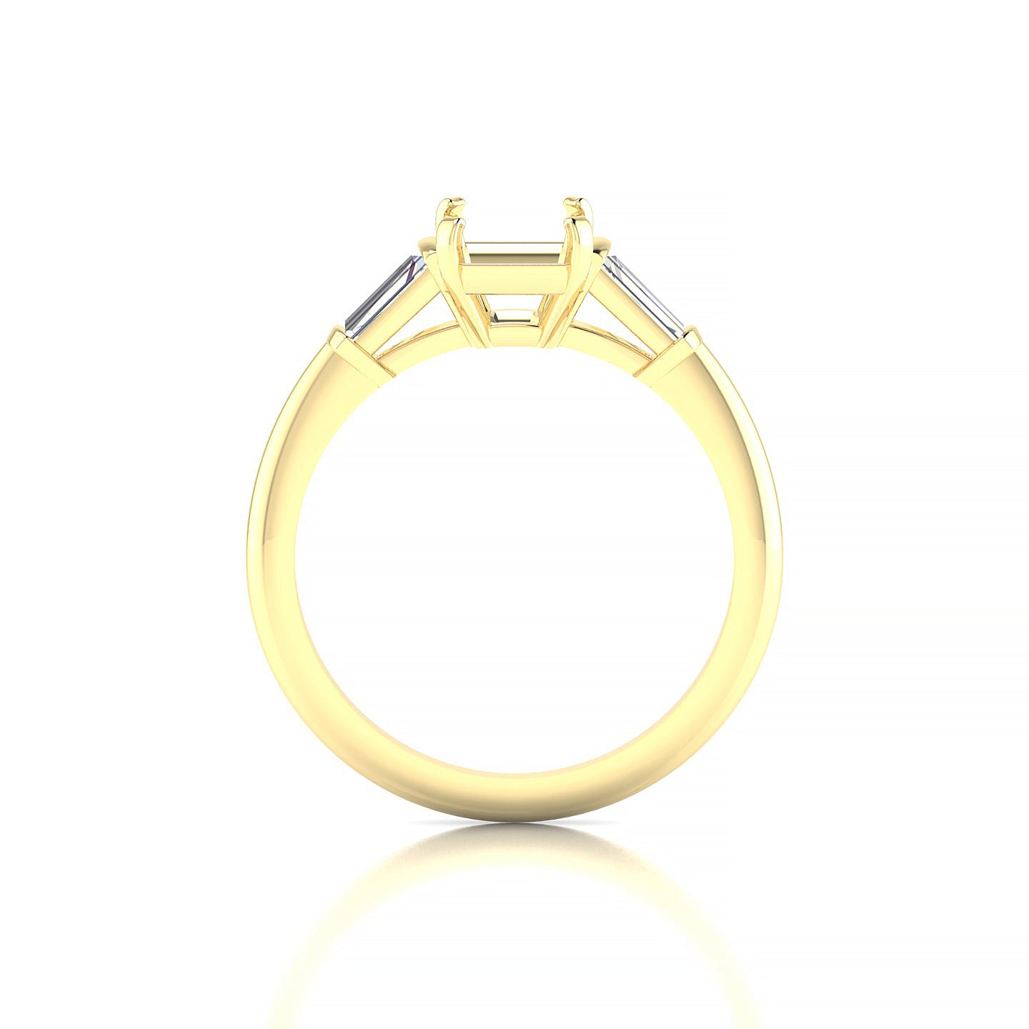 Everlasting Emerald 2-2.99 ct | 18k Yellow Gold Side Stones Ring