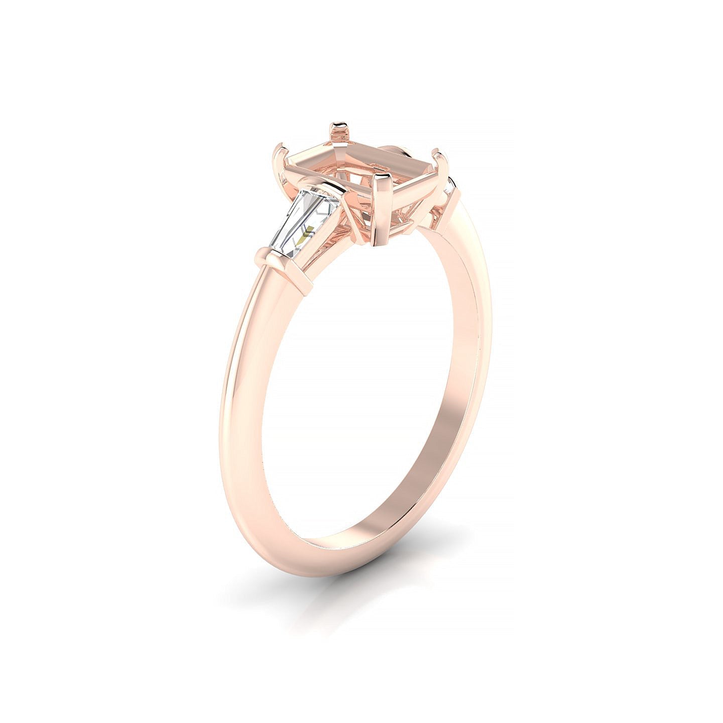 Everlasting Emerald 1-1.99 ct | 18k Rose Gold Side Stones Ring