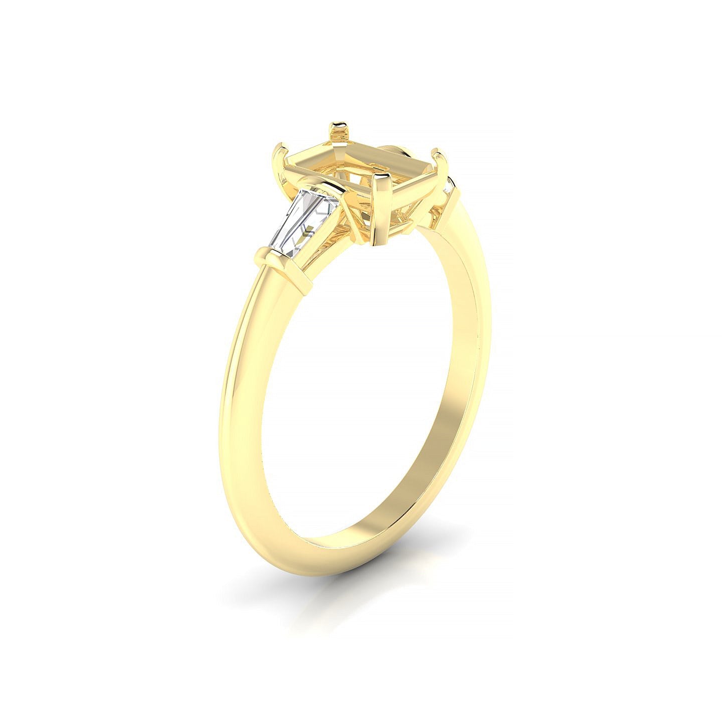 Everlasting Emerald 1-1.99 ct | 18k Yellow Gold Side Stones Ring