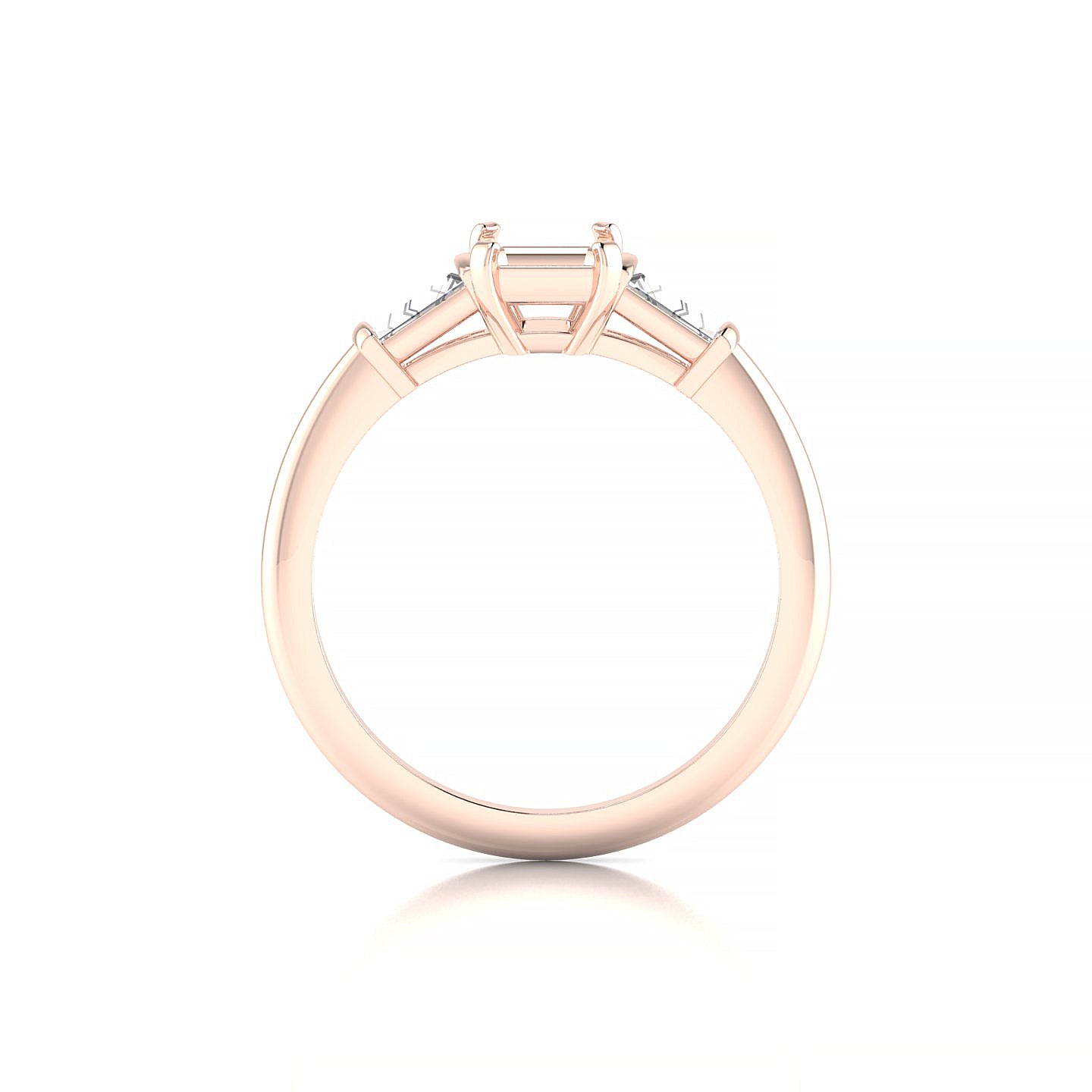 Everlasting Emerald 1-1.99 ct | 18k Rose Gold Side Stones Ring