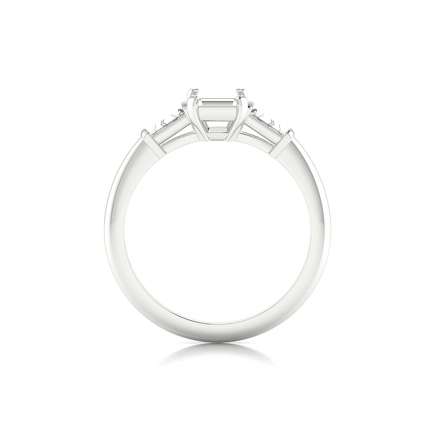 Everlasting Emerald 1-1.99 ct | 18k White Gold Side Stones Ring