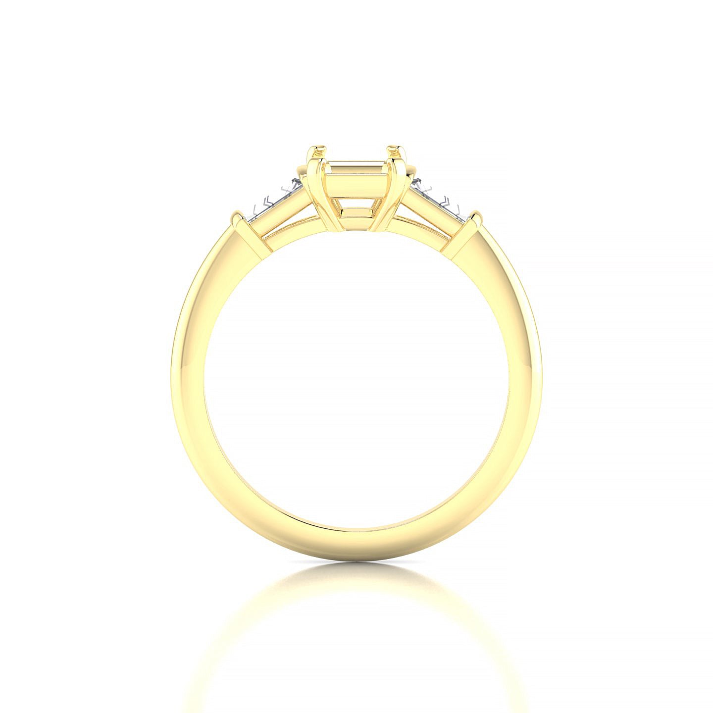 Everlasting Emerald 1-1.99 ct | 18k Yellow Gold Side Stones Ring