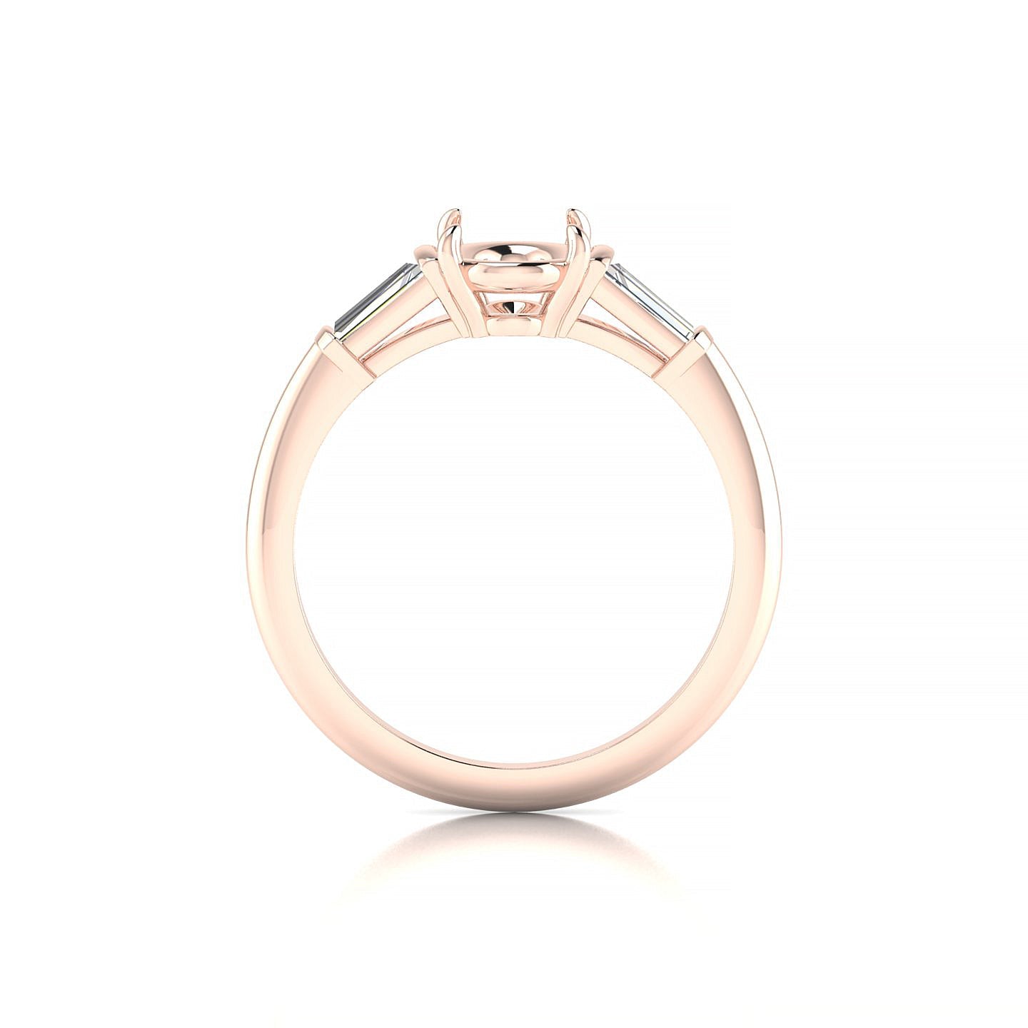Everlasting Oval 2-2.99 ct | 18k Rose Gold Side Stones Ring