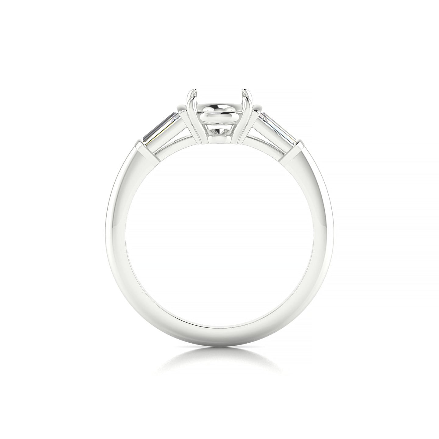Everlasting Oval 2-2.99 ct | 18k White Gold Side Stones Ring