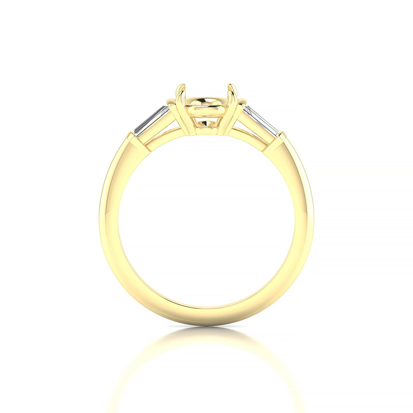 Everlasting Oval 2-2.99 ct | 18k Yellow Gold Side Stones Ring