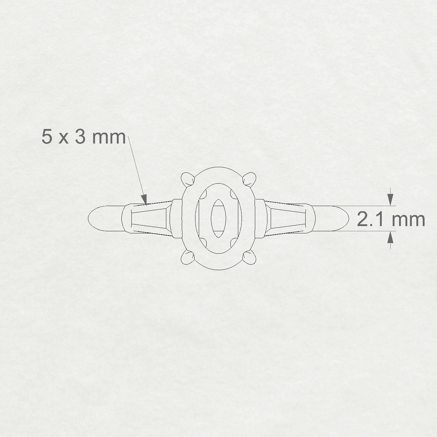 Everlasting Oval 2-2.99 ct | 18k Yellow Gold Side Stones Ring