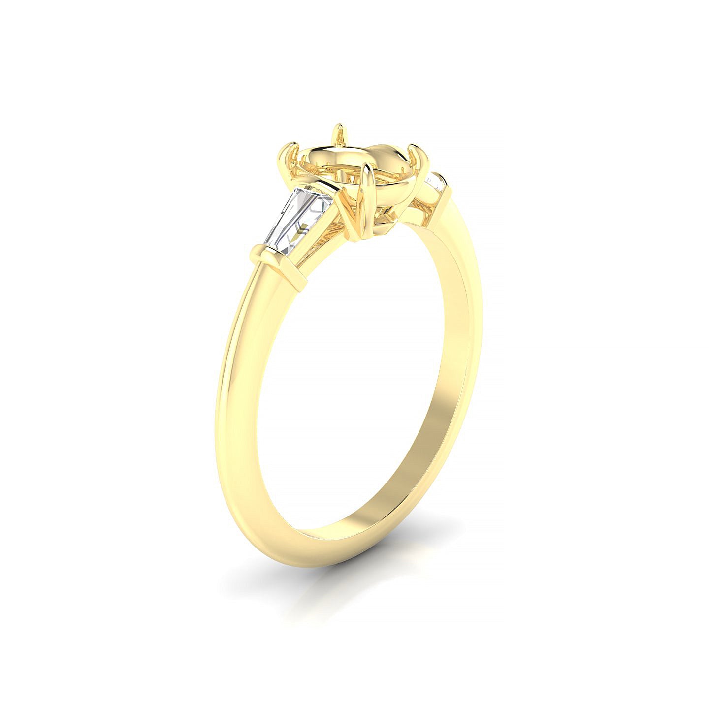 Everlasting Oval 1-1.99 ct | 18k Yellow Gold Side Stones Ring