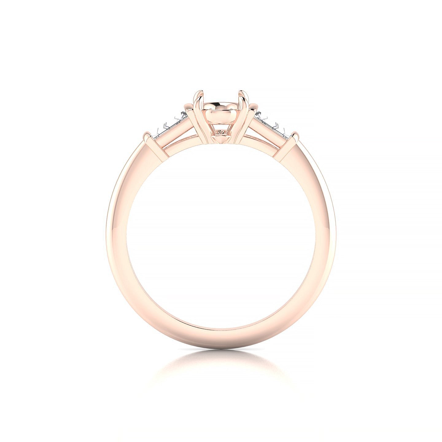 Everlasting Oval 1-1.99 ct | 18k Rose Gold Side Stones Ring