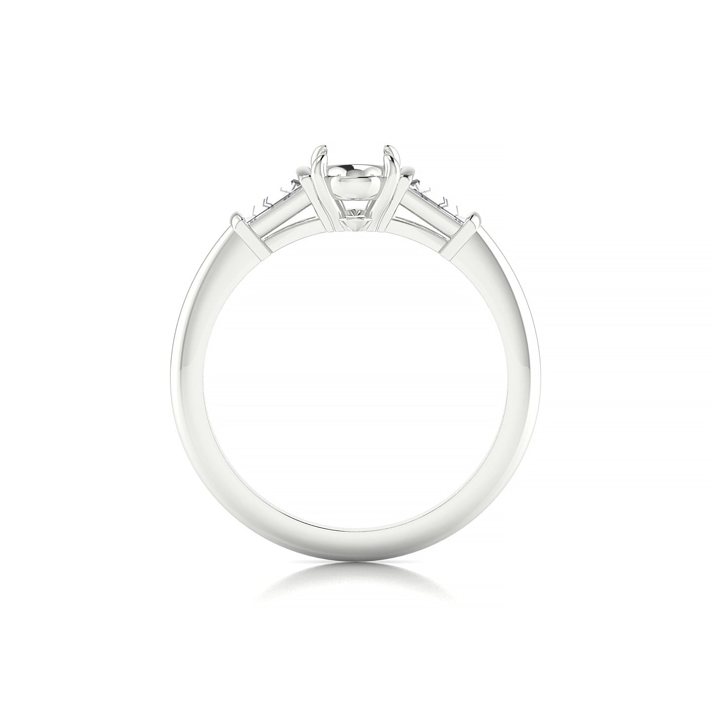 Everlasting Oval 1-1.99 ct | 18k White Gold Side Stones Ring