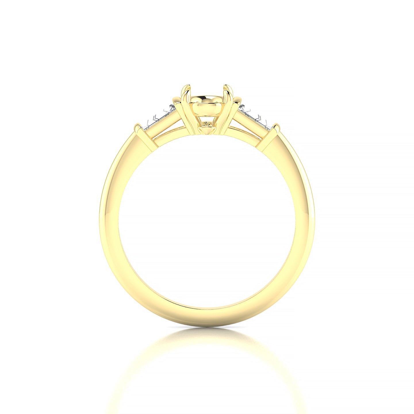 Everlasting Oval 1-1.99 ct | 18k Yellow Gold Side Stones Ring