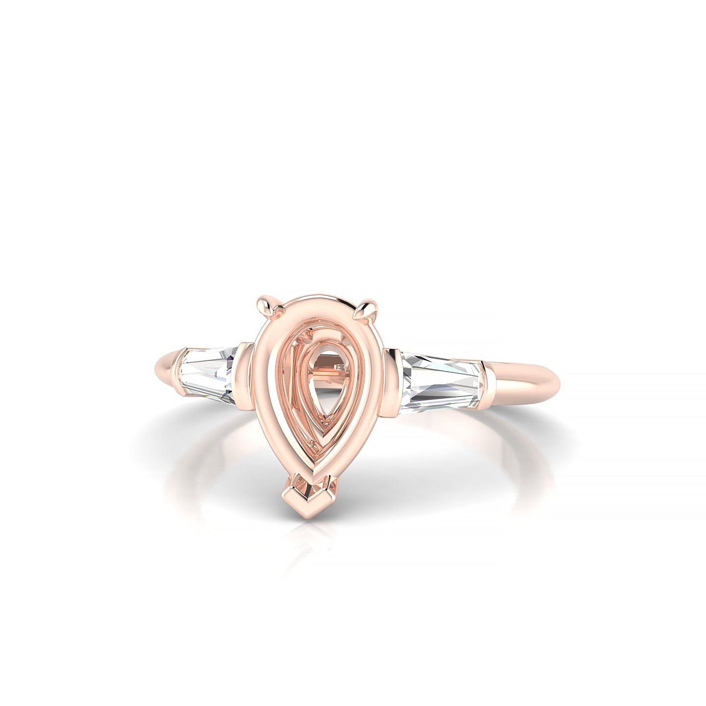 Everlasting Pear 2-2.99 ct | 18k Rose Gold Side Stones Ring