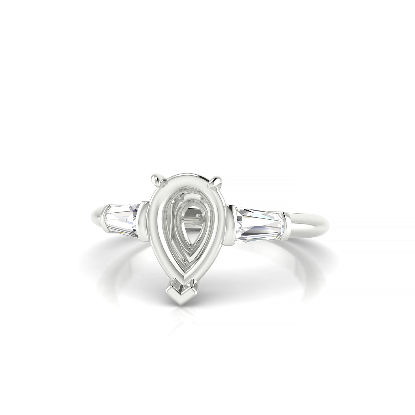 Everlasting Pear 2-2.99 ct | 18k White Gold Side Stones Ring