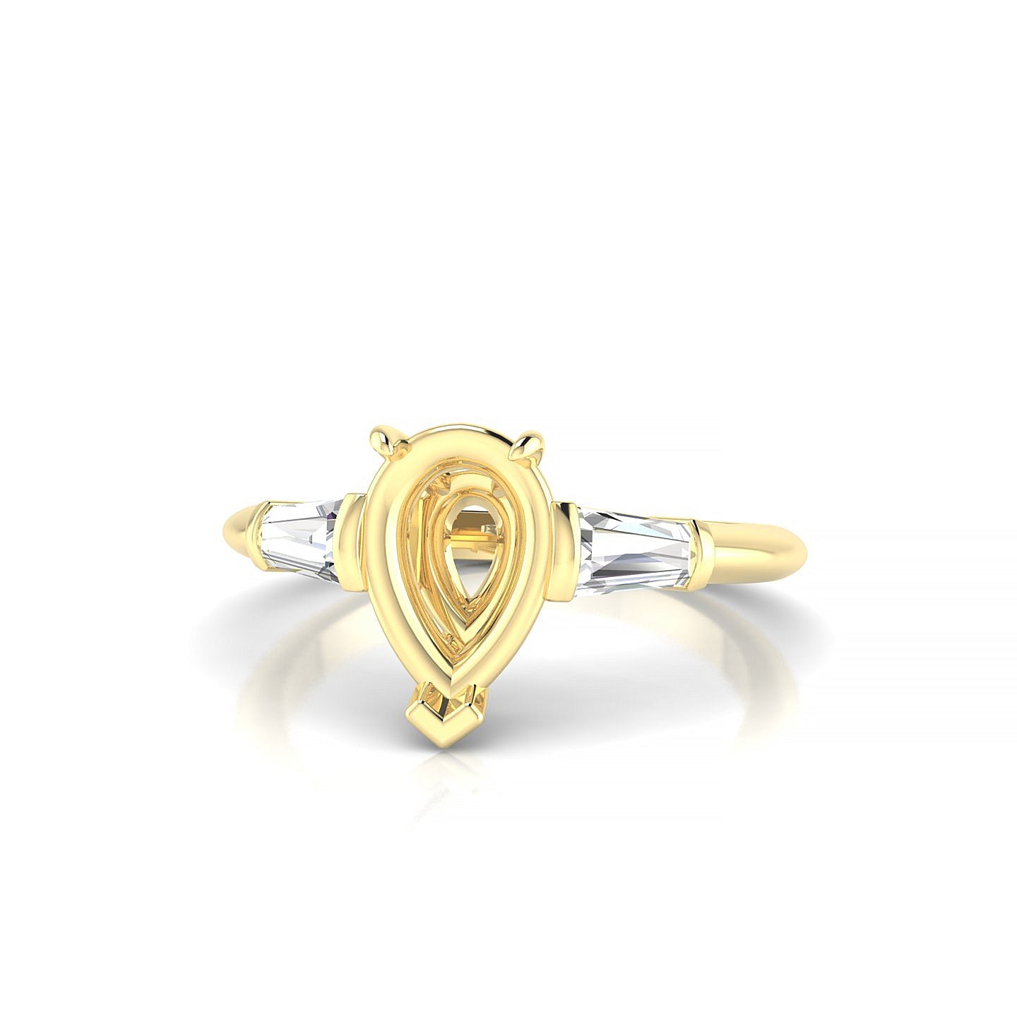 Everlasting Pear 2-2.99 ct | 18k Yellow Gold Side Stones Ring