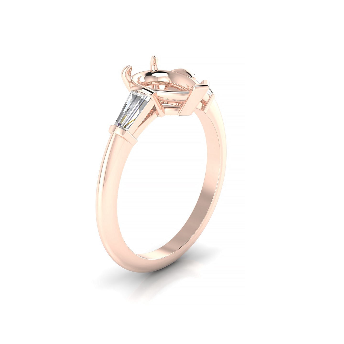 Everlasting Pear 2-2.99 ct | 18k Rose Gold Side Stones Ring