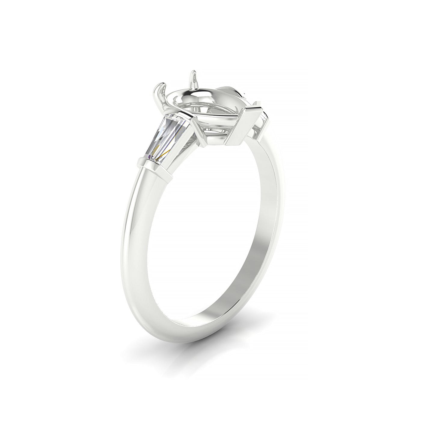 Everlasting Pear 2-2.99 ct | 18k White Gold Side Stones Ring