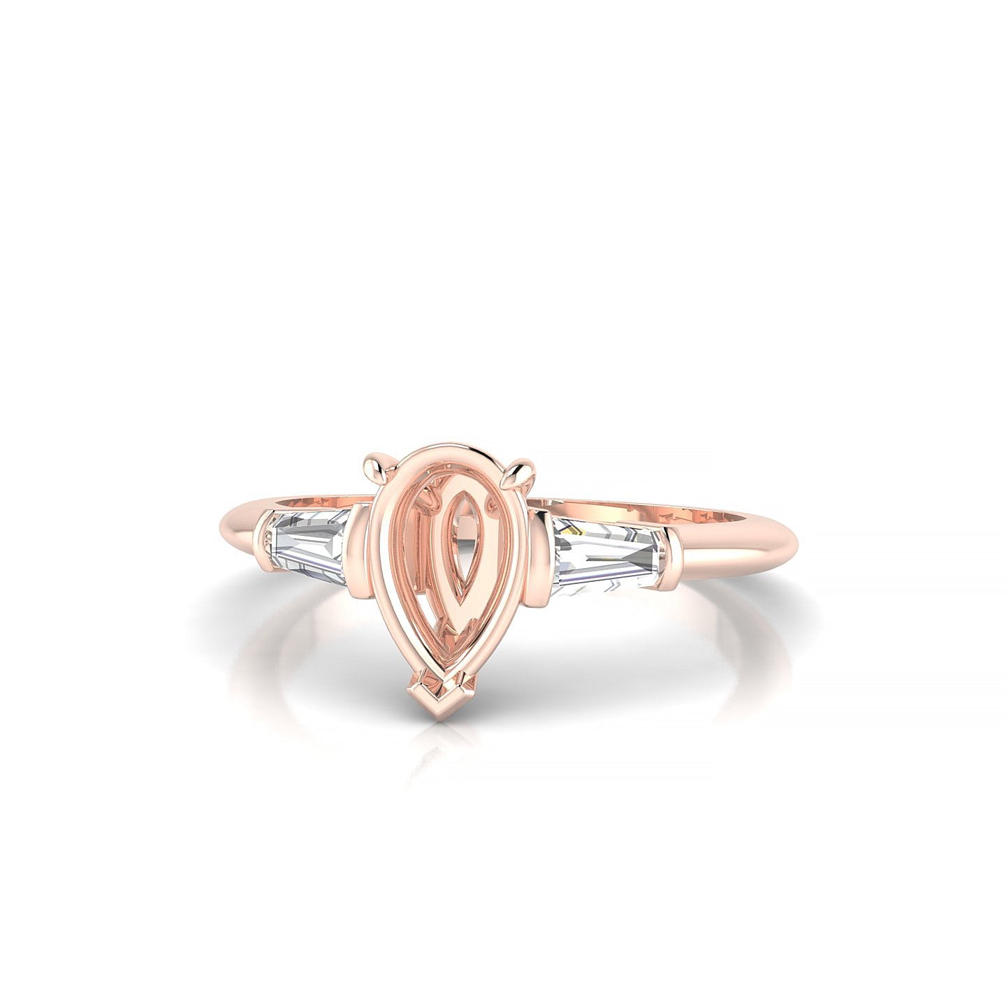 Everlasting Pear 1-1.99 ct | 18k Rose Gold Side Stones Ring