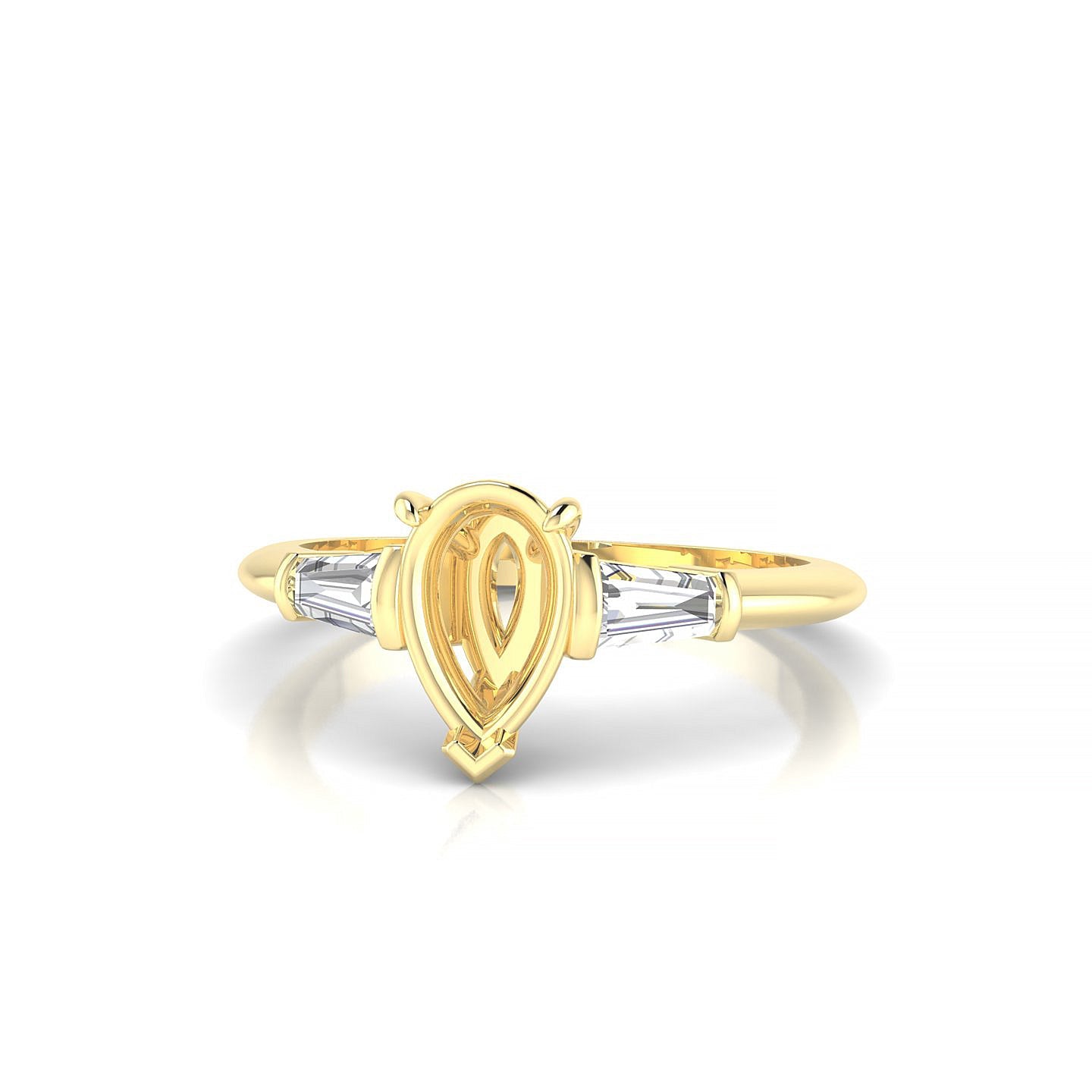Everlasting Pear 1-1.99 ct | 18k Yellow Gold Side Stones Ring