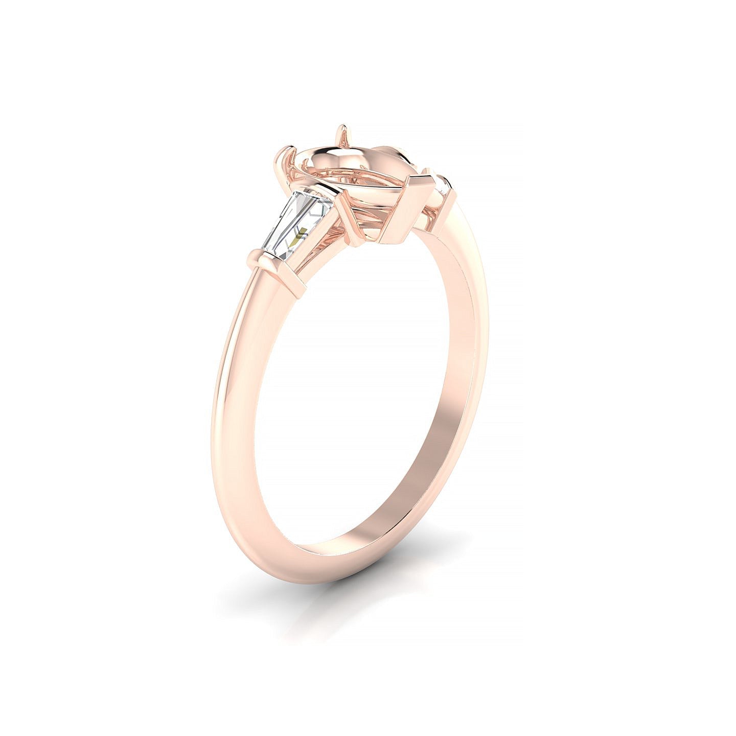 Everlasting Pear 1-1.99 ct | 18k Rose Gold Side Stones Ring